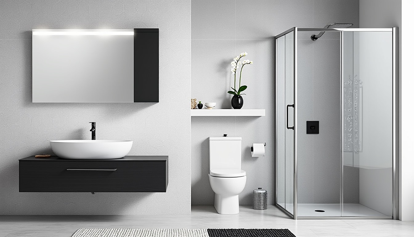 découvrez des idées inspirantes pour décorer votre salle de bain dans des tons noir et blanc. transformez cet espace en un havre de style et d'élégance grâce à notre sélection de designs modernes, d'accessoires tendance et d'astuces pratiques pour un intérieur chic et harmonieux.