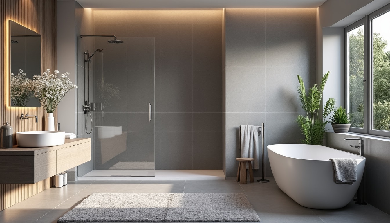 découvrez des conseils et idées pour décorer votre salle de bain grise et transformer cet espace en un lieu élégant et raffiné. inspirez-vous de notre sélection d’aménagements, de couleurs complémentaires et d'accessoires pour créer une atmosphère apaisante et moderne.